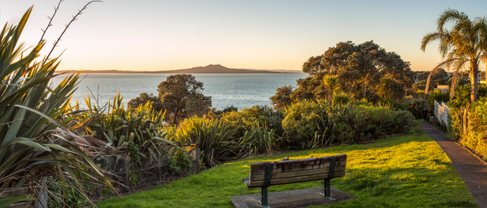 View of Rangitoto Island from North Shore Auckland