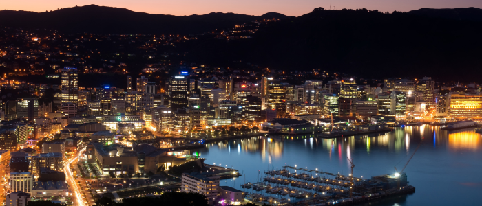 View of Wellington at night